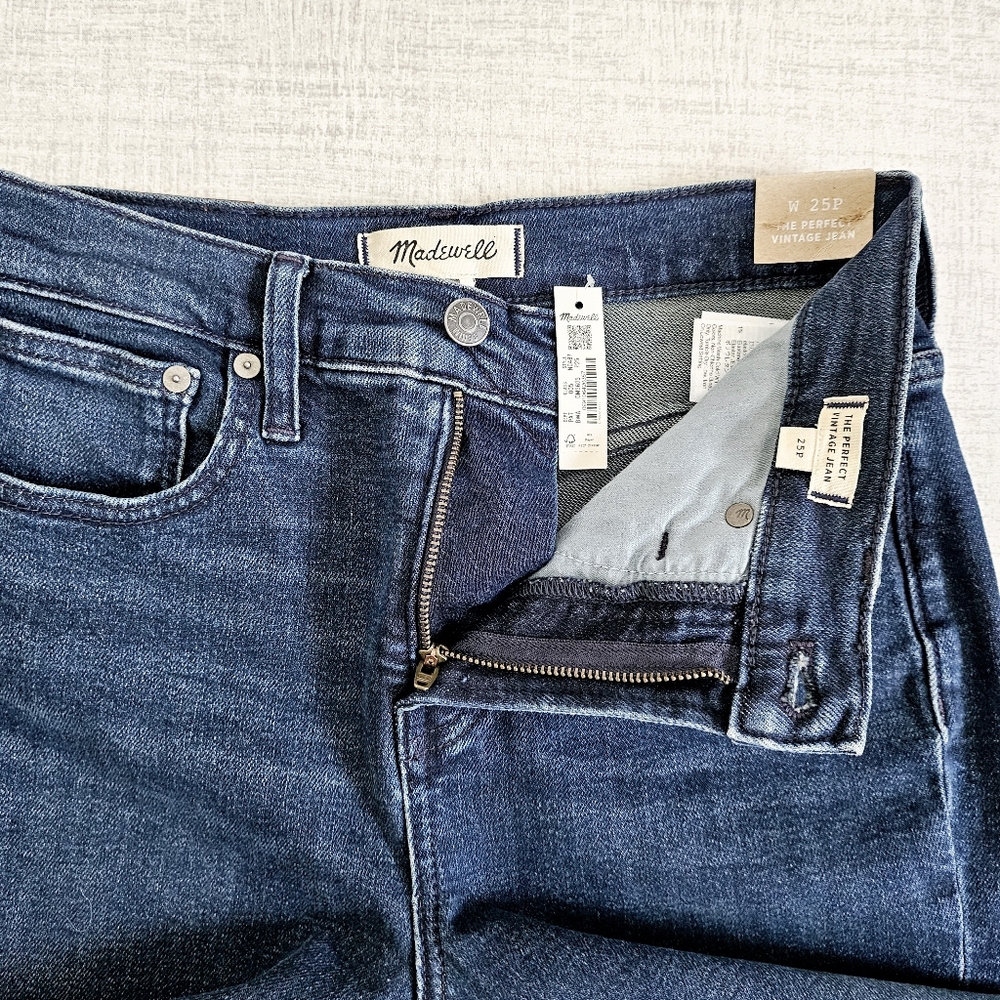 🆕️Madewell The Perfect Vintage Dark Wash Women Jeans 25P - Picture 5 of 13